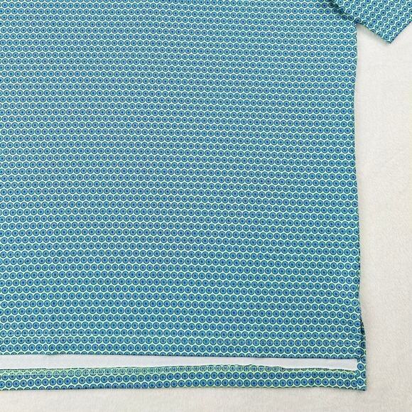 Turtleson Men’s Medium Green Blue Fruit Slice Performance Golf Polo Shirt - Picture 4 of 14